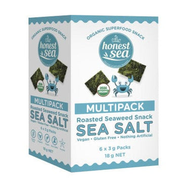 Honest Sea Organic Seaweed Snacks Sea Salt Multipack 6x3g